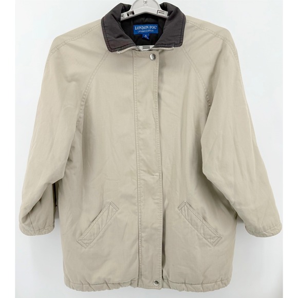 London Fog Mens Limited Edition  Medium Beige Jacket Coat 3/4 Length Quilted - Picture 1 of 12